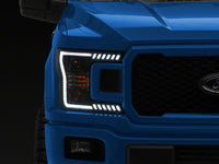 Raxiom 18-20 Ford F-150 LED Halo Surround Headlights with White DRL- Black Housing- Clear Lens