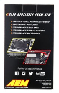 AEM 3.25 in DRY Flow Short Neck 9 in Element Filter