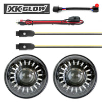 XK Glow 2pc 7in RGB LED Jeep Headlight XKchrome Bluetooth App Controlled Kit