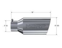MBRP Universal Tip 8in OD Rolled End 5in Inlet 18in Length T304