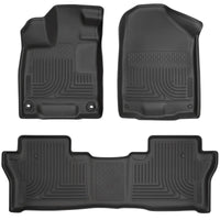 Husky Liners 19-25 Honda Passport WeatherBeater Front & 2nd Row Floor Liners - Black