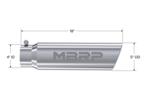 MBRP Universal 5in OD Angled Rolled End 4in Inlet 18in Length T304 Exhaust Tip