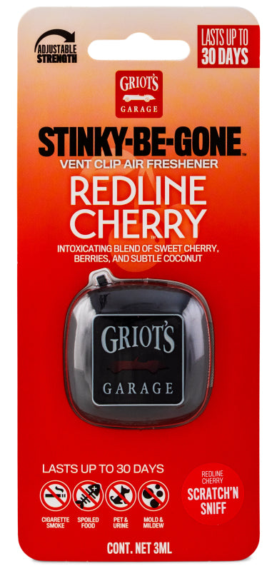 Griots Garage Stinky-Be-Gone Vent Clip Air Freshener - Redline Cherry