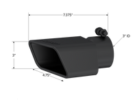 MBRP Universal Tip 4.75inx 3in Rectangle Angled Cut 3in O.D. inlet Pass. Side 7.375in length Black