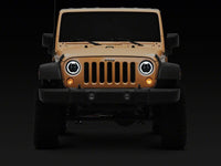 Raxiom 07-18 Jeep Wrangler Axial Series 7-Inch LED Headlights w DRL/ Black Housing - Clear Lens