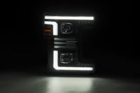 AlphaRex 17-19 Ford F-250/350/450/550  Super Duty PRO-Series Proj Headlights Black w/SeqSig & DRL