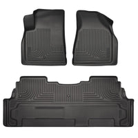 Husky Liners 07-16 GMC Acadia/09-17 Chevy Traverse WeatherBeater Frnt & 2nd Row Floor Liners - Black