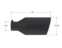 MBRP Universal Tip 8in O.D. Rolled End 4in inlet 18in length Black
