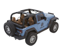Bestop 07-18 Jeep Wrangler JK 2-Door Jeep Trektop Glide (Premium Black Twill)