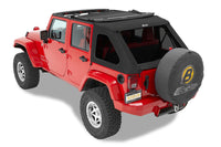 Bestop 07-18 Jeep Wrangler JK 4-Door A-Top Trektop (Prem Blk Twill Tinted Windows No Door Skins)