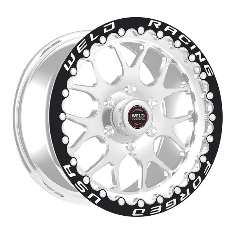 Weld S77 HD 17x7 / 5x135 BP / 4.2in. BS Polished Wheel (HD Low Pad) - Polish Single Beadlock MT