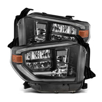 AlphaRex 14-21 Toyota Tundra MK II LUXX Series Crystal Headlights Alpha Black