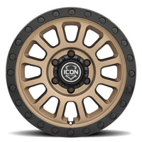 ICON Hulse 17x8.5 / 6x5.5 / 0mm / 4.75in BS Satin Bronze w/ Gloss Black Lip