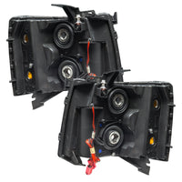 Oracle Lighting 07-13 Chevrolet Silverado Assembled Halo Headlights Round Style -Green