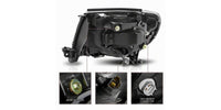 Raxiom 05-11 Toyota Tacoma Axial Series Switchback Projector Headlights- Black Housing- Clear Lens