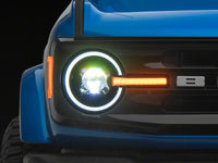Raxiom 21-26 Ford Bronco LED Halo Headlights with White Backlight- Black Housing- Clear Lens