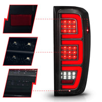 ANZO 19-23 GMC Sierra 1500/2500HD/3500HD Smoke Black Replacement Full LED Bar Tail Light