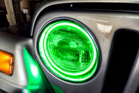 Oracle 97-06 Jeep Wrangler TJ Surface Mount LED Headlight Halo Kit - Green