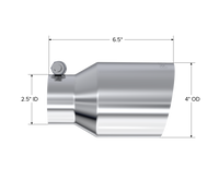 MBRP Universal T304 SS Tip 4in OD/2.5in Inlet/6.5in L