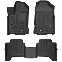 Husky Liners 2019+ Ford Ranger SuperCrew Cab WeatherBeater Black Front & 2nd Seat Floor Liners