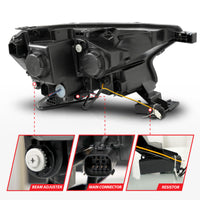 ANZO 19-23 Ford Ranger (Factory Halogen Model) Full LED Proj Headlights Init/DRL/SeqSig Black - Pair