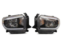 Raxiom 14-21 Toyota Tundra Axial Series Headlights w/ SEQL LED Bar- Blk Housing (Clear Lens)