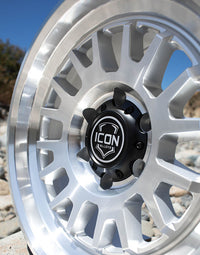 ICON Anza 17x8.5 / 5x5 / -6mm / 4.5in BS Silver Machined Wheel