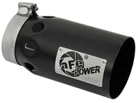 aFe Rebel XD Series Universal Exhaust Tip 4 IN Inlet x 5 IN Outlet x 10 IN L- Black Right Side Exit