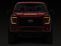 Raxiom 15-17 Ford F-150 LED Projector Headlights with LED Amber DRL- Black Housing- Clear Lens