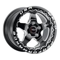 Weld S904 15x10 Ventura Beadlock 5x120 ET45 BS7.25 Gloss BLK MIL DIA 78.1