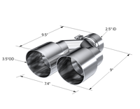 MBRP Universal T304 SS Dual Tip 3.5in OD/2.5in Inlet