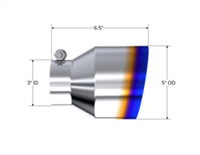MBRP T304 Stainless Steel Burnt End Angle Cut Exhaust Tip - 3in. ID / 5in. OD / 6.5in. Length