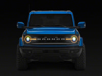 Raxiom 21-26 Ford Bronco LED Halo Headlights with Amber Backlight- Black Housing- Clear Lens