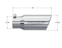 MBRP Universal Tip 4in OD 3in Inlet 10in Length Angled Rolled End T304