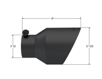 MBRP Universal 3in Hex Tip 5in Inlet 8in Length Dual Wall Exhaust Tip - Black Coated
