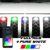 XK Glow XKmax Pre-Runner Style RGBW LED Grill Pods - 7pc