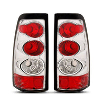 Raxiom 03-06 Chevrolet Silverado 1500 Fleetside Axial Series Tail Lights- Chrome- Red/Clear Lens