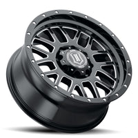 ICON Alpha 20x9 / 6x5.5 / 16mm / 5.625in BS Gloss Black Wheel w/ Milled Windows
