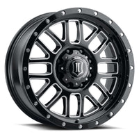 ICON Alpha 20x9 8x180 12mm Offset 5.5in BS Gloss Black Milled Spokes Wheel