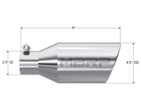 MBRP Universal Tip 4.5 O.D. Angle Rolled End 2.5 Inlet 11in Length - T304