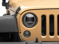 Raxiom 07-08 Jeep Wrangler JK Hi Output LED Headlights/Angel Eye DRL- Black Housing- Clear Lens