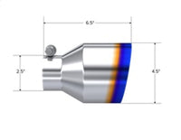 MBRP Universal Burnt SS Tip 2.5in ID / 4.5in OD Out / 6.5in Length Angle Cut Single Wall
