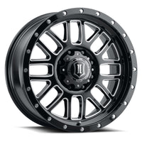ICON Alpha 20x9 / 6x5.5 / 16mm / 5.625in BS Gloss Black Wheel w/ Milled Windows