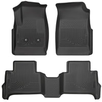 Husky Liners 15-22 GM Colorado/Canyon Double Cab WeatherBeater Front & 2nd Row Floor Liners - Black
