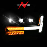 ANZO 19-24 RAM 1500 (New Body/OE Halogen) Full LED Proj Headlights DRL/SeqSig Black - Driver Side