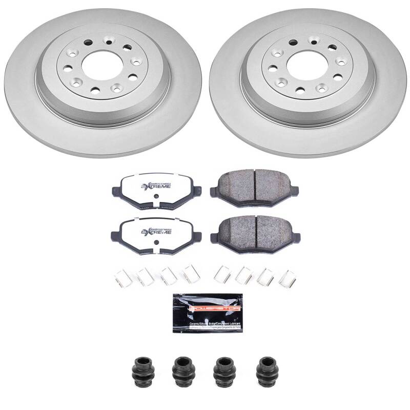 Power Stop 13-14 Ford Edge Rear Z36 Coated Truck & Tow Brake Kit