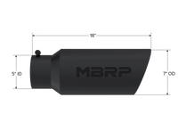 MBRP Universal Tip 7in O.D. Rolled End 5in inlet 18in length Black
