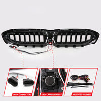 ANZO 19-22 BMW 3 Series Black Housing Full LED Front Grille w/ Initiation & Running Light