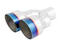 MBRP Burnt End Tip 2.5 ID Dual 4 OD Out 9.55 length Single wall 304 Stainless Steel Pass Side