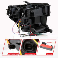 ANZO 19-21 GMC Sierra 1500 LED Projector Headlight w/Switchback+Sequential - Black